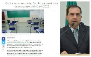 Alexandre Pierroni comenta sobre o não retorno às aulas no município conforme matéria do UOL