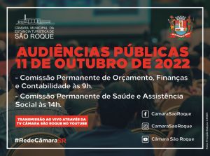 Câmara de São Roque realiza Audiências Públicas na próxima semana