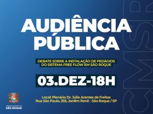 Câmara de São Roque promove Audiência Pública sobre a instalação de pedágios do sistema Free Flow