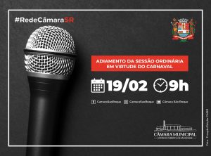 3ª Sessão Ordinária de 2026 será na quinta-feira, 19 de fevereiro