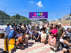 Vereador Julio Mariano comemora inauguração da nova área de lazer no Jardim Brasília