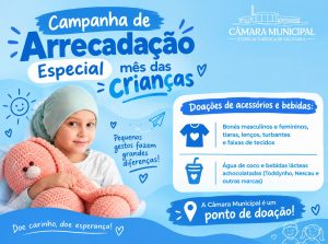 Câmara Municipal de São Roque é ponto de coleta de campanha solidária em apoio a pacientes oncológicos infantis